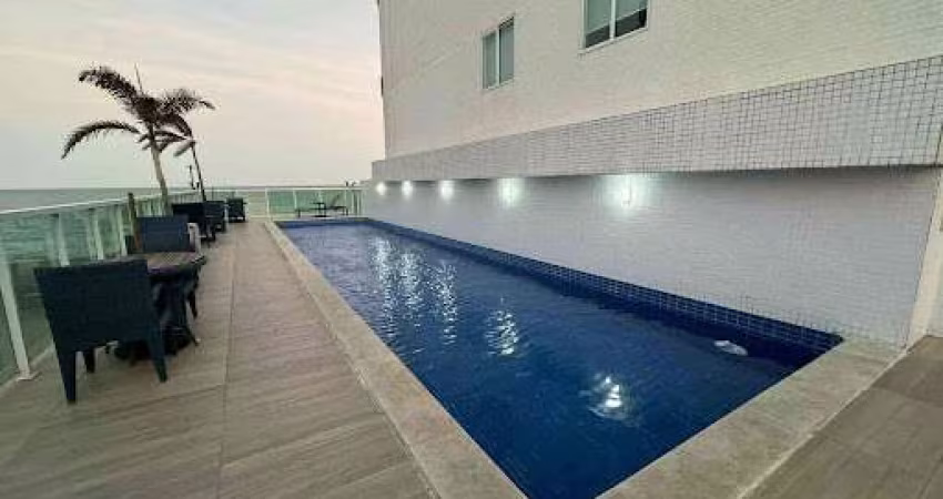Amplo Apartamento Pé na Areia de 71m2 com 2 Quartos Mobiliado e Projetado,