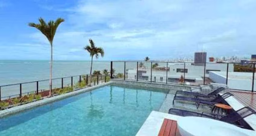 Apartamento de 42m2 Frente Mar e Pé na Areia, Mobiliado e Projetado