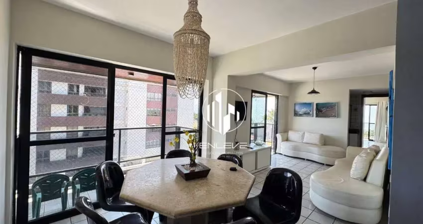 Amplo apartamento com 03 quartos + dce à beira mar de areia dourada