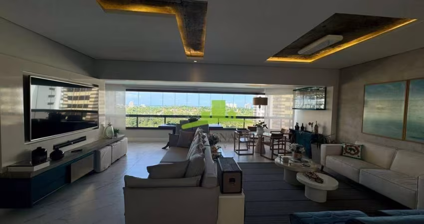 Apartamento à venda no Greenville Lumno, Patamares: 225m², Vista Mar, 4 suítes, varanda gourmet, lavabo, 3 vagas, infraestrutura completa OPORTUNIDADE