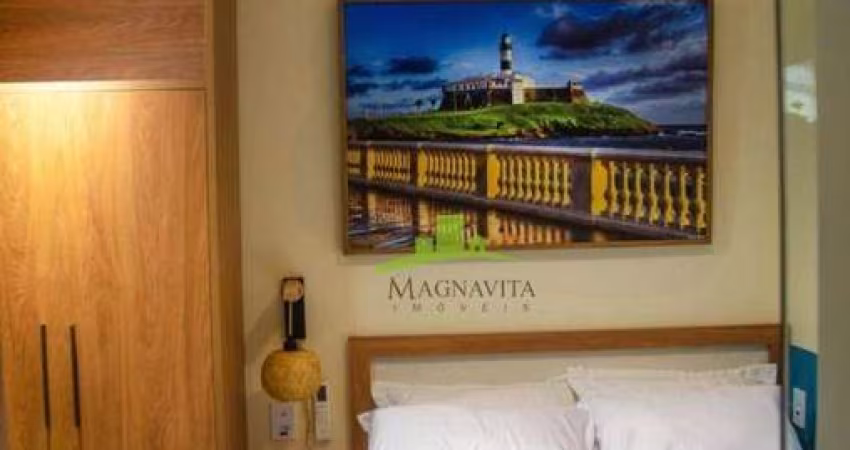 Studio Alto Padrão à Venda em Ondina, House Ondina 22,5m², Mobiliado, PORTEIRA FECHADA. Rooftop com Piscina. Ótima Rentabilidade para Investidores!