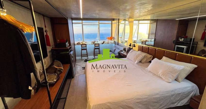 SOL VICTÓRIA MARINA. Studio à Venda 38m², Frente Mar, Porteira Fechada, Vista Panorâmica. Andar Alto. Ideal para Airbnb, 1 Vaga. Corredor da Vitória