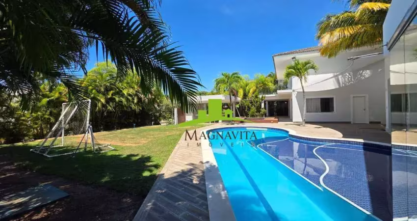 Alphaville litoral norte 1. casa para alugar alto padrão, 2 lotes, 4 suítes, 535m², piscina, sauna, área gourmet, totalmente climatizada. camaçari/ba