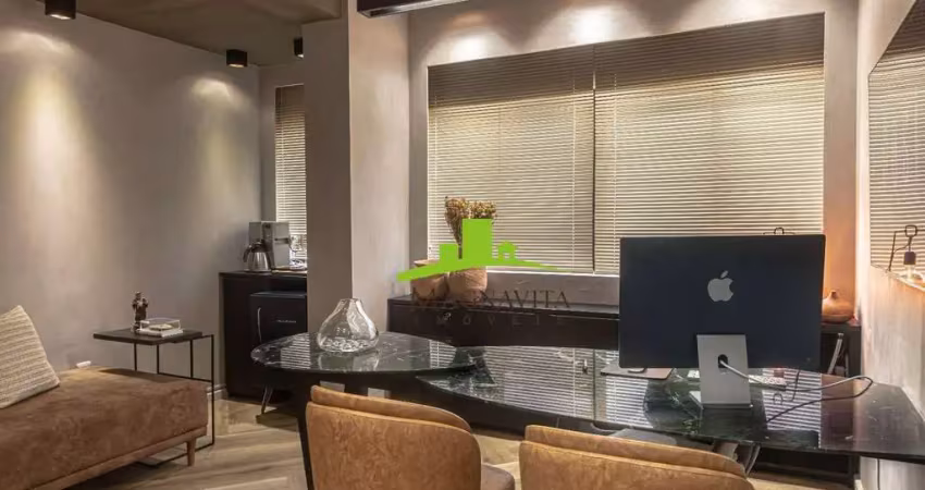 Horto florestal. sala comercial à venda 35m², andar alto, nascente, mobiliada, decorada, pronta para uso, porteira fechada, 1 vaga garagem. exclusiva!