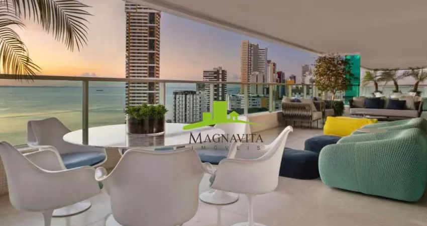 Solaire ladeira da barra. apartamento de luxo à venda, 305m², 3 suítes, vista mar, porteira fechada, projeto david bastos, varanda gourmet alto padrão