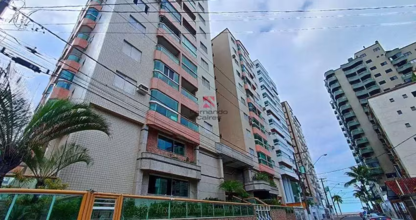 Apartamento 2 dormitórios 1 suíte, sacada com churrasqueira a 100m da praia