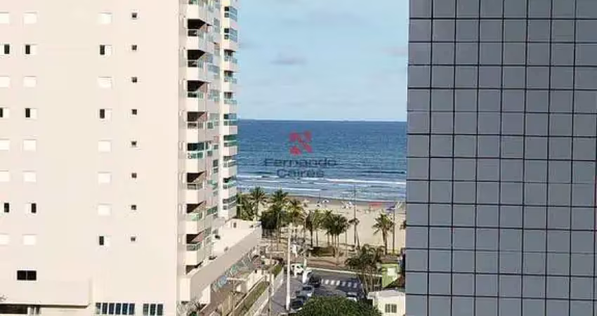 Apartamento mobiliado 02 dormitórios 01 suíte, sacada com vista mar na mirim