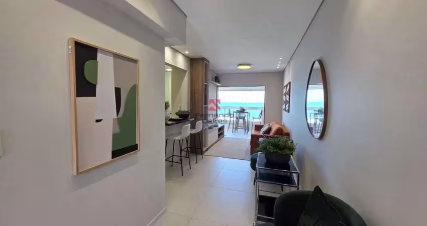 Apartamento mobiliado 2 dorm 1 suíte - sacada e vista para o mar – bairro mirim