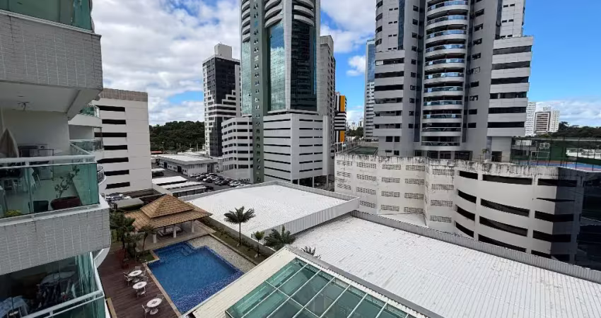 Apartamento mobiliado - quarto/sala com varanda  - frente ao salvador shopping