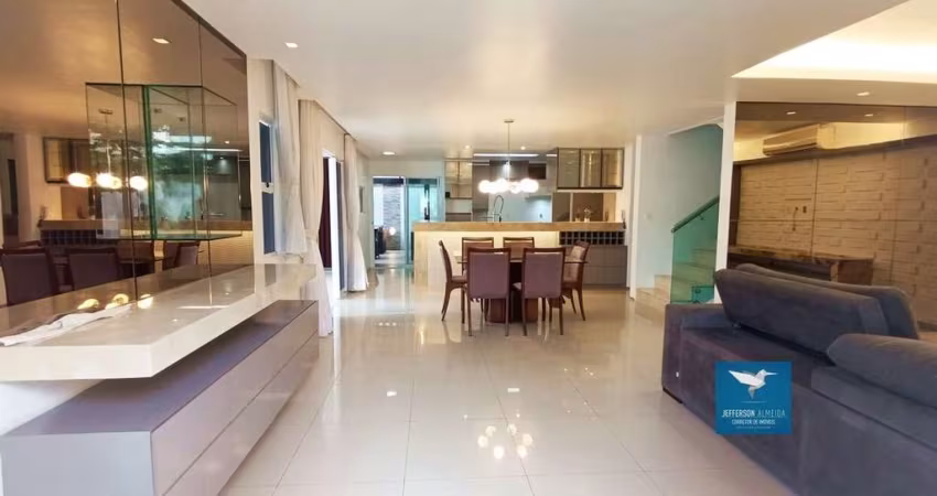 Casa Duplex com Móveis Projetados, Varanda Gourmet em Condomínio no Eusébio, 200m2, 03 Suítes, Closet e Varandão, Lavabo, Dependência de Empregada, 04 Vagas