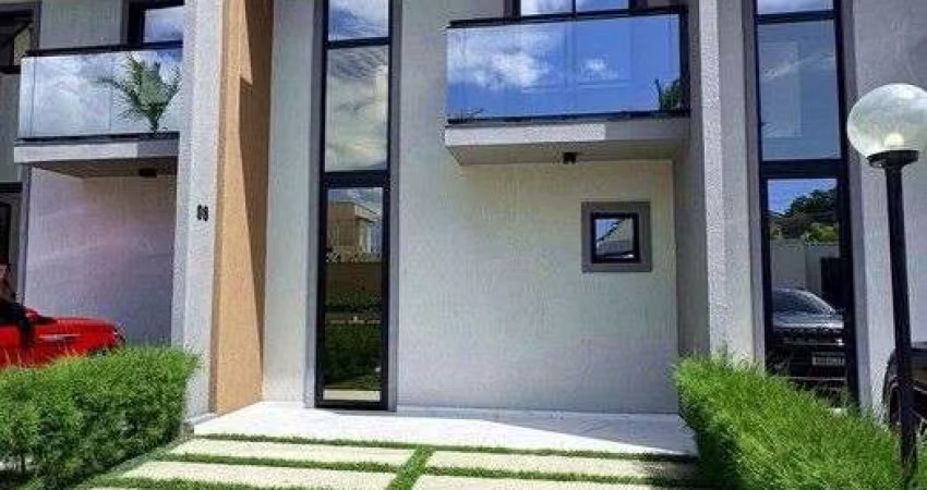 Alugo Casa Nova com Varanda Gourmet em Condomínio no Eusébio, Ótima localização Próximo a Fortaleza, 101m2, 03 Quartos, Varanda Gourmet com Churrasqueira e Chuveirão, Cozinha Integrada e com Armários,