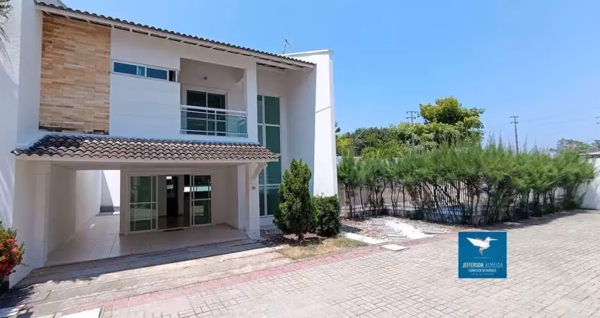 Casa em condomínio com amplo lote de esquina, deck e piscina privativos, próximo ao shopping eusébio open mall, 03 suítes, 200m2, 03 vagas. lazer completo