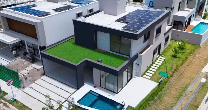 Casa nova em condomínio fechado vista lagoa com 4 suítes