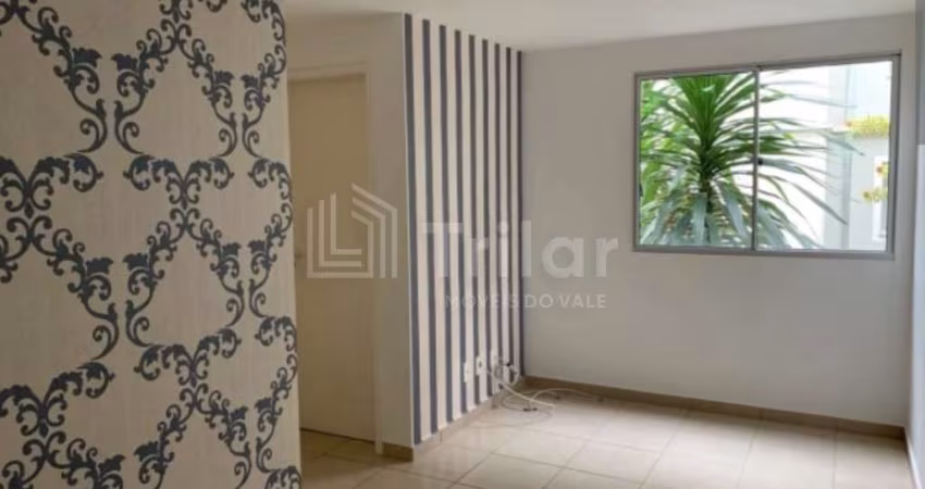 Apartamento para locação no Parque Residencial Flamboyant, São José dos Campos-SP: 2 quartos, 2 salas, 1 banheiro, 1 vaga, 48m².