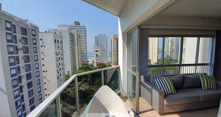 Apartamento com sacada vista parcial do mar, 4 dormitórios sendo 1 suíte, área de lazer no condomínio, PITANGUEIRAS-GUARUJÁ/SP