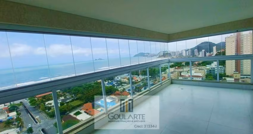 Apartamento alto padrão com 3 dormitórios sendo 3 suítes, sacada envidraçada gourmet vista mar e lazer completo no condomínio na praia da Enseada-Guarujá/SP.