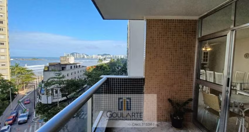 Apartamento Alto Padrão com 3 dormitórios sendo 1 suíte, lazer no condomínio e sacada vista mar na praia da Pitangueiras-Guarujá/SP