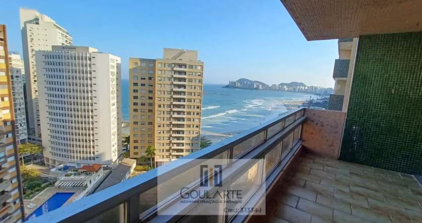 Apartamento alto padrão com4 dormitórios sendo 2 suítes, lazer completo e sacada vista mar na praia da Pitangueiras-Guarujá/SP.