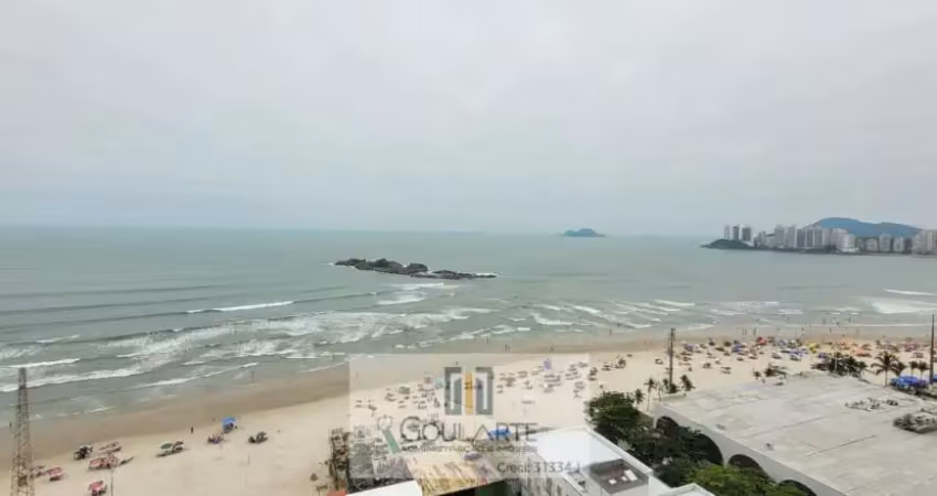 Apartamento alto padrão frente mar, 3 dormitórios sendo 1 suíte, na praia da pitangueiras - guarujá/sp.