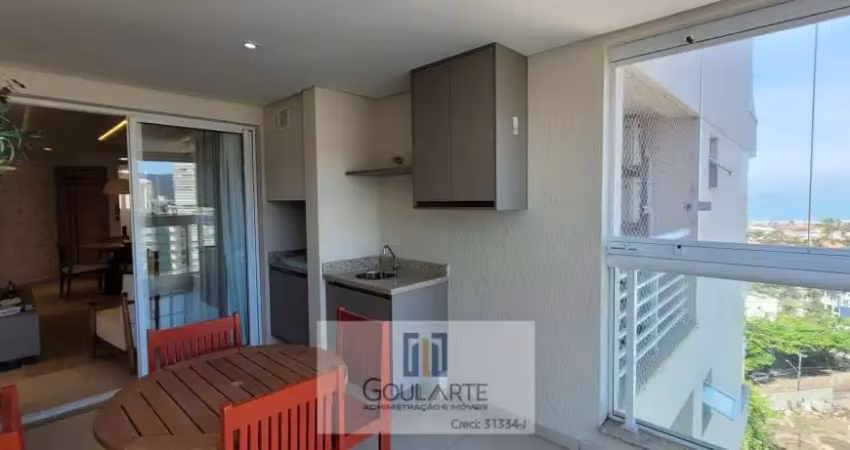 Apartamento com vista mar e sacada gourmet,2 dormitórios, condomínio clube, lado praia da enseada-guarujá/sp.