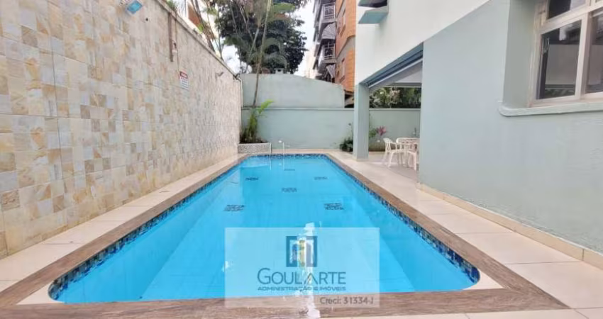 Apartamento alto padrão, 2 dormitórios climatizados sendo 1 suíte, á menos de 200 metros do mar - Enseada-Guarujá/SP.