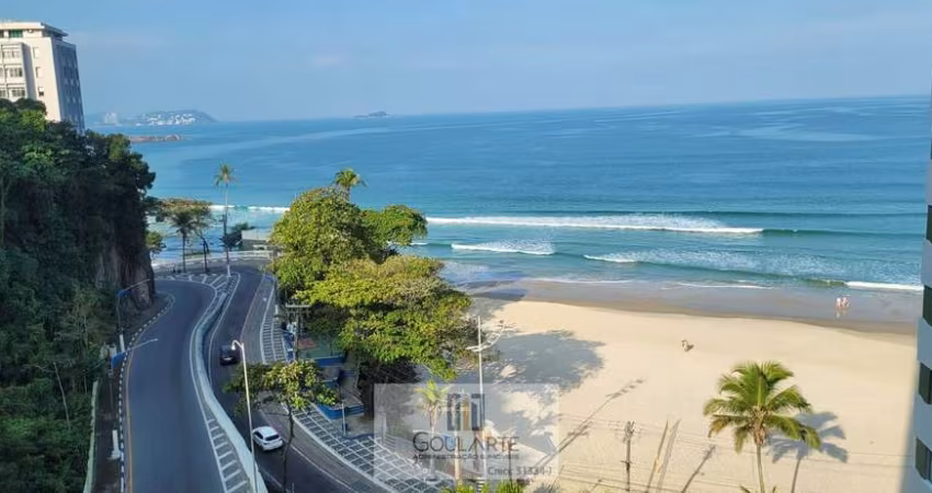Apartamento alto padrão com 3 dormitórios sendo 2 suítes, sacada vista total do mar na praia da Astúrias-Guarujá/SP