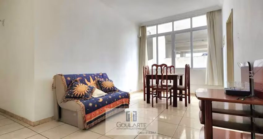 Apartamento à menos de 100 metros do mar, 1 dormitório, na praia das pitangueiras-guarujá/sp