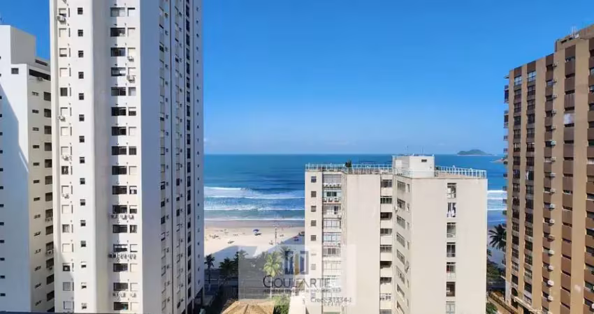 Apartamento com 3 dormitórios sendo 1 suíte, sacada vista mar na praia de pitangueiras - guarujá/sp