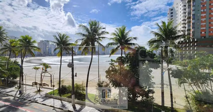 Apartamento alto padrão com vista total para o mar, sala 3 ambientes climatizada na praia das astúrias-guarujá/sp.