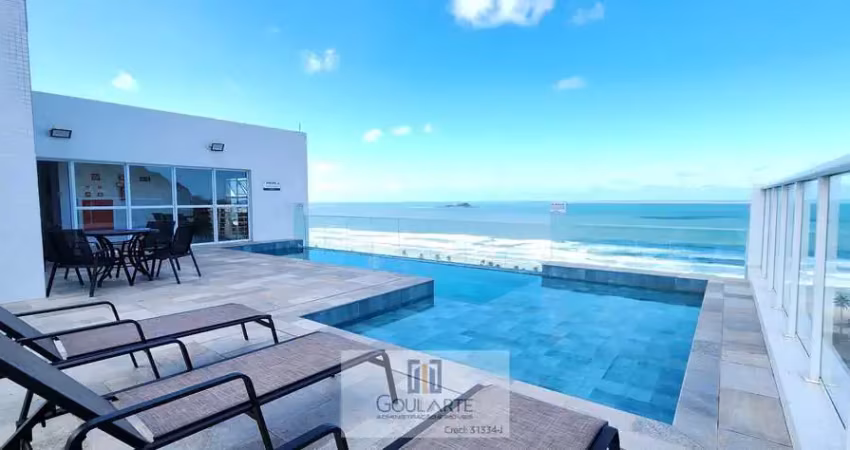 Apartamento alto padrão com janelão vista mar, 2 dormitórios climatizados sendo 1 suíte, lazer completo no condomínio - enseada -guarujá/sp.
