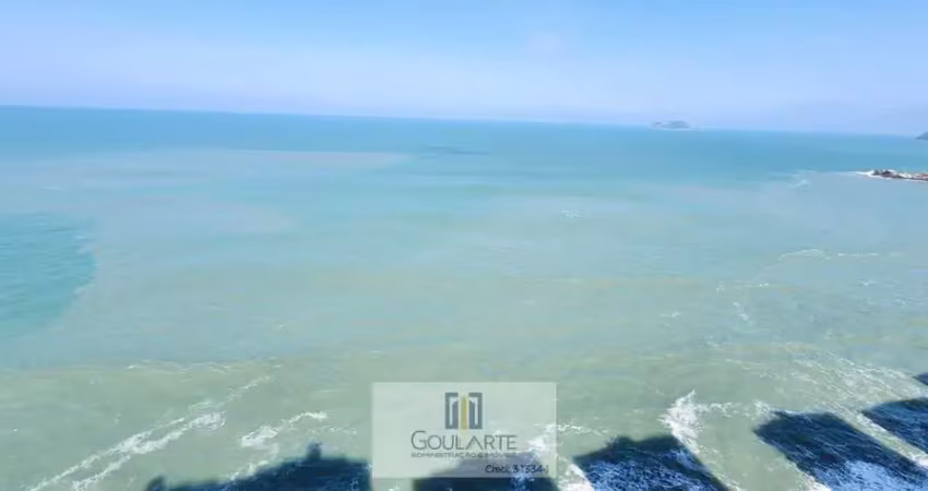 Apartamento alto padrão com sacada e vista total para o mar, 3 suítes sendo 2 climatizadas, lazer no condomínio, pitangueiras - guarujá/sp.