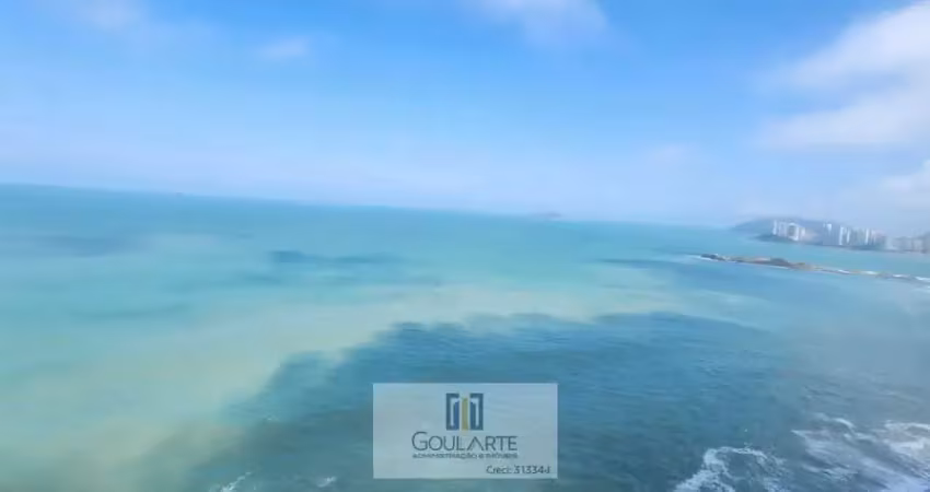 Apartamento alto padrão com sacada e vista total para o mar, 3 suítes sendo 2 climatizadas, lazer no condomínio, pitangueiras - guarujá/sp.