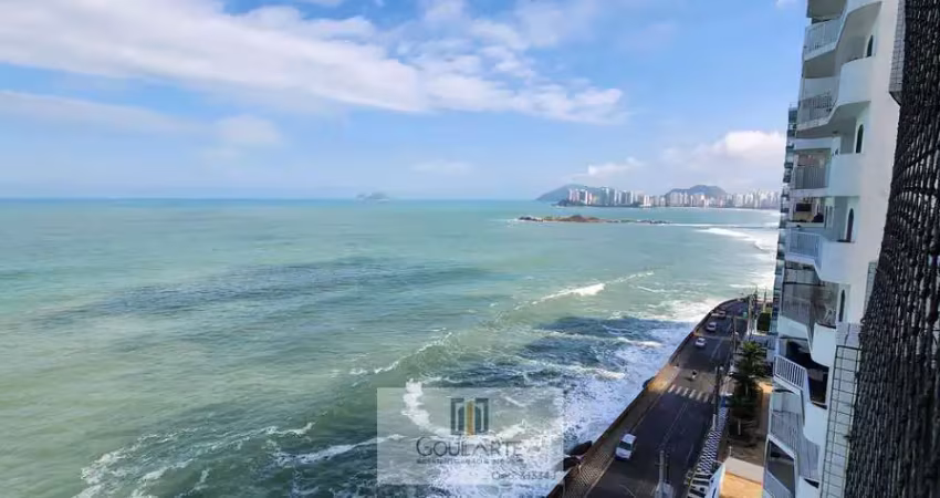 Apartamento alto padrão com sacada gourmet e vista total para o mar, 3 suítes climatizadas sendo 1 com acesso a sacada + 1 dormitório de serviço, lazer no condomínio, pitangueiras - guarujá/sp.