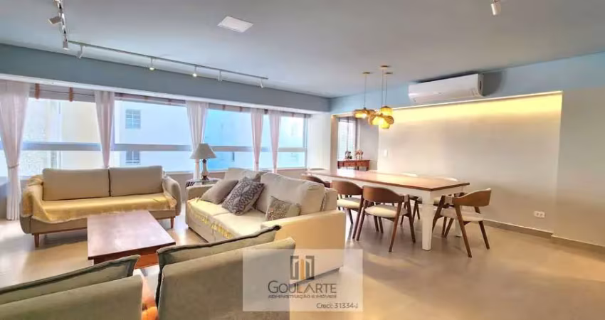Apartamento alto padrão com 4 suítes climatizadas, à menos de 100 metros do mar, na praia em pitangueiras-guarujá/sp