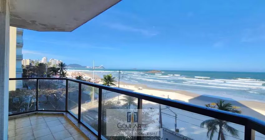 Apartamento alto padrão com elevador privativo, 4 dormitórios sendo 2 suítes com vista mar + 1 dormitório de serviço, sala 3 ambientes com acesso a sacada vista mar, na praia das pitangueiras- guarujá