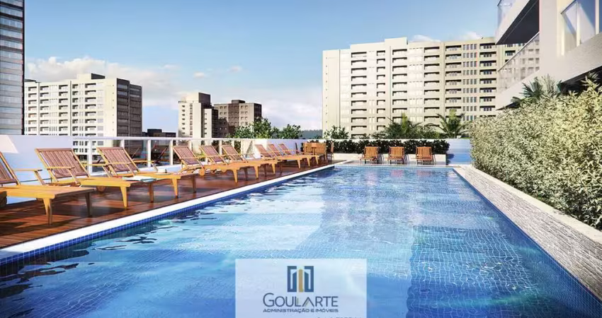 Apartamento alto padrão com acesso a sacada gourmet, 3 dormitórios climatizados sendo 1 suíte, lazer no condomínio na praia das pitangueiras - guarujá/sp.