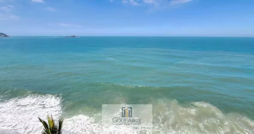 Apartamento alto padrão com acesso a sacada gourmet vista total do mar, 3 suítes climatizadas, lazer no condomínio na praia das pitangueiras - guarujá/sp.