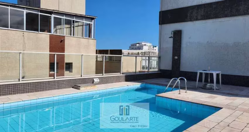 Apartamento alto padrão com acesso a sacada ampla vista lateral mar, 3 suítes sendo 2 climatizadas e lazer no condomínio, na praia das pitangueiras - guarujá/sp.