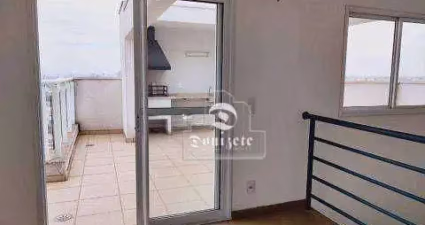Cobertura com 2 dormitórios para alugar, 124 m² por r$ 4.403,00/mês - vila pires - santo andré/sp