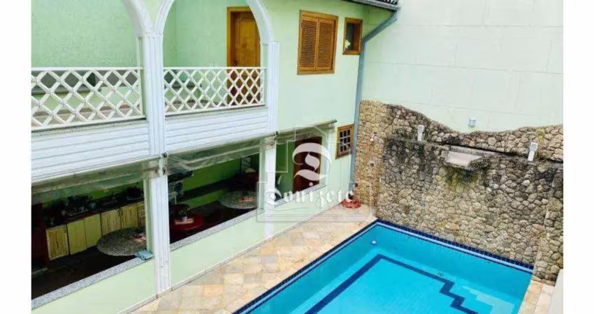 Sobrado com 4 dormitórios para alugar, 425 m² por r$ 10.320,20/mês - jardim santo antônio - santo andré/sp