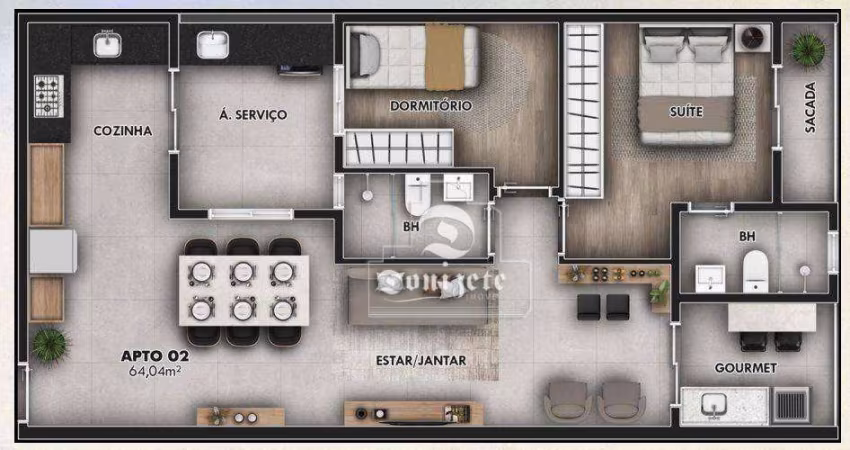Apartamento com 2 dormitórios à venda, 70 m² por R$ 579.799,99 - Jardim Bela Vista - Santo André/SP