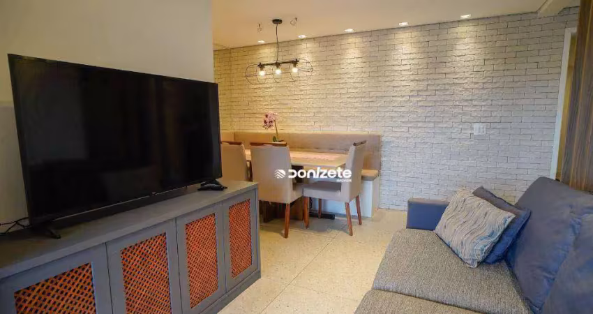 Apartamento com sacada gourmet  63m2a/u 2dormitórios e 1 vaga  à venda, 63 m² por r$ 586.000 - vila pires - santo andré/sp