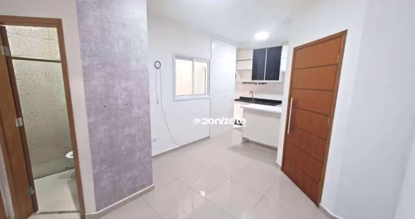 Apartamento com 2 dormitórios para alugar, 43 m² por r$ 2.398,00/mês - campestre - santo andré/sp