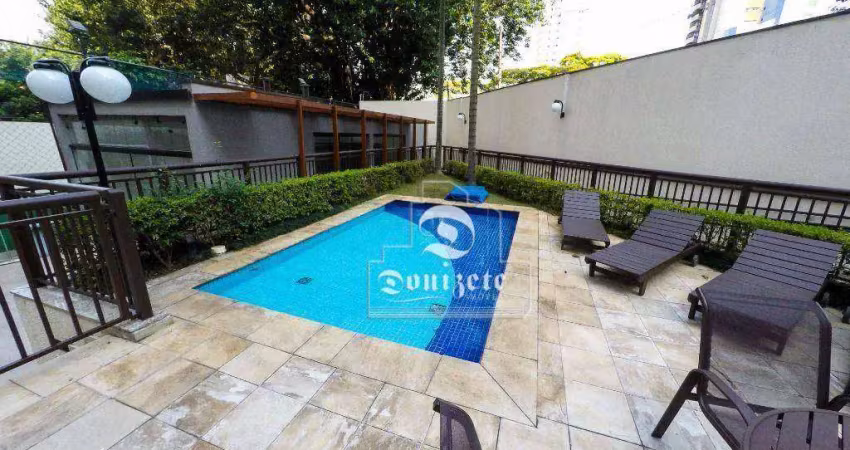 Apartamento com 2 dormitórios para alugar, 124 m² por r$ 6.546,00/mês - jardim - santo andré/sp