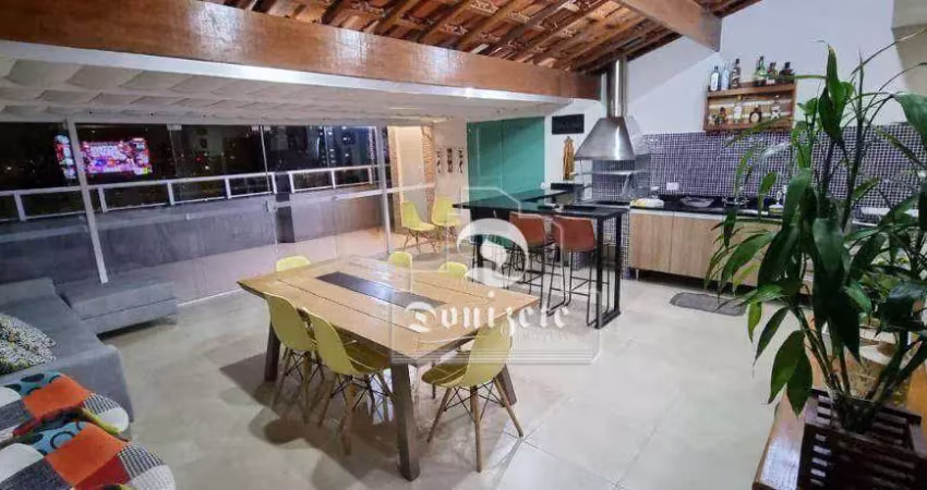 Cobertura com 3 dormitórios à venda, 140 m² por r$ 793.000,00 - vila valparaíso - santo andré/sp