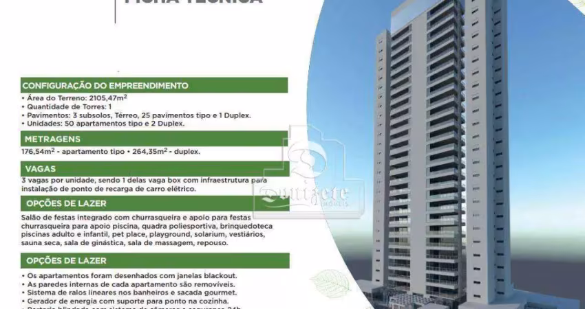 Apartamento com 3 dormitórios à venda, 176 m² por r$ 2.900.000,00 - jardim - santo andré/sp