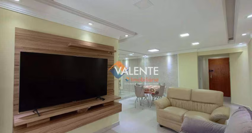Apartamento mobiliado com 3 dormitórios, 132 m² - venda por R$ 700.000 ou aluguel por R$ 6.000/mês - Aviação - Praia Grande/SP