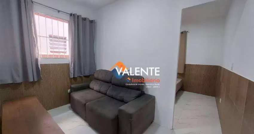 Apartamento mobiliado com 1 dormitório para alugar, 30 m² por r$ 1.600/mês - tupi - praia grande/sp