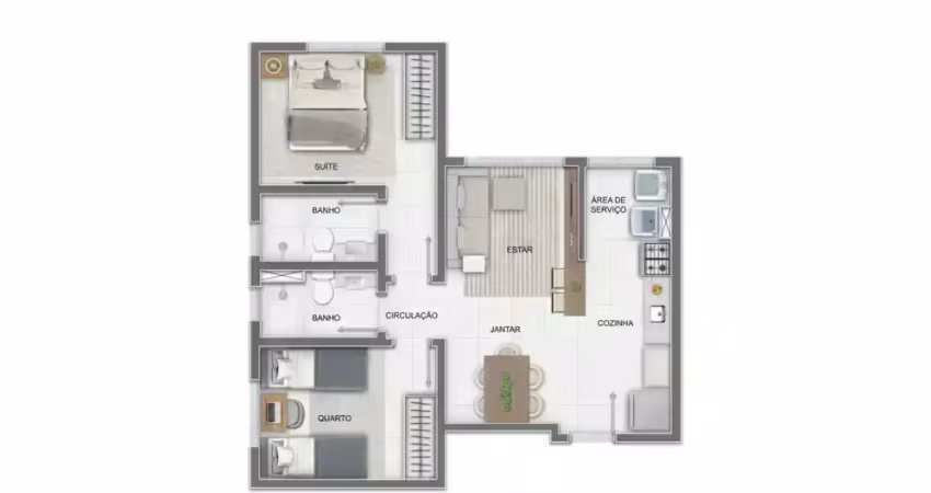 Apartamento à venda no Mirante Estoril - T1 com 2 quartos e 49m²