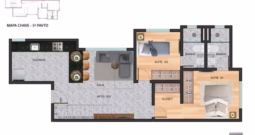 Cobertura à venda no ed. martinho campos com 2 quartos e 121m²